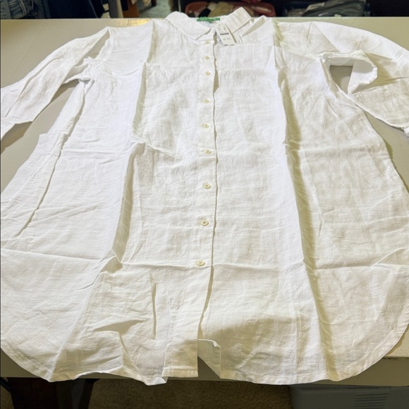 J. Crew Relaxed-fit beach shirt in linen-cotton blend Size medium - Picture 4 of 12